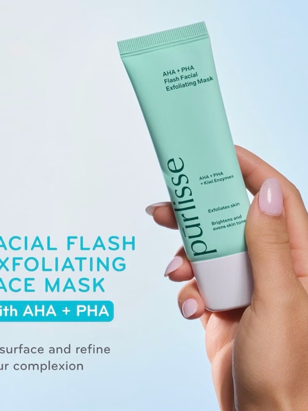 purlisse Flash Facial Exfoliating Mask with AHA,PHA and kiwi enzymes